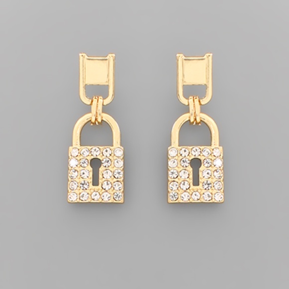Crystal Double Lock Earrings - Picture 1 of 1